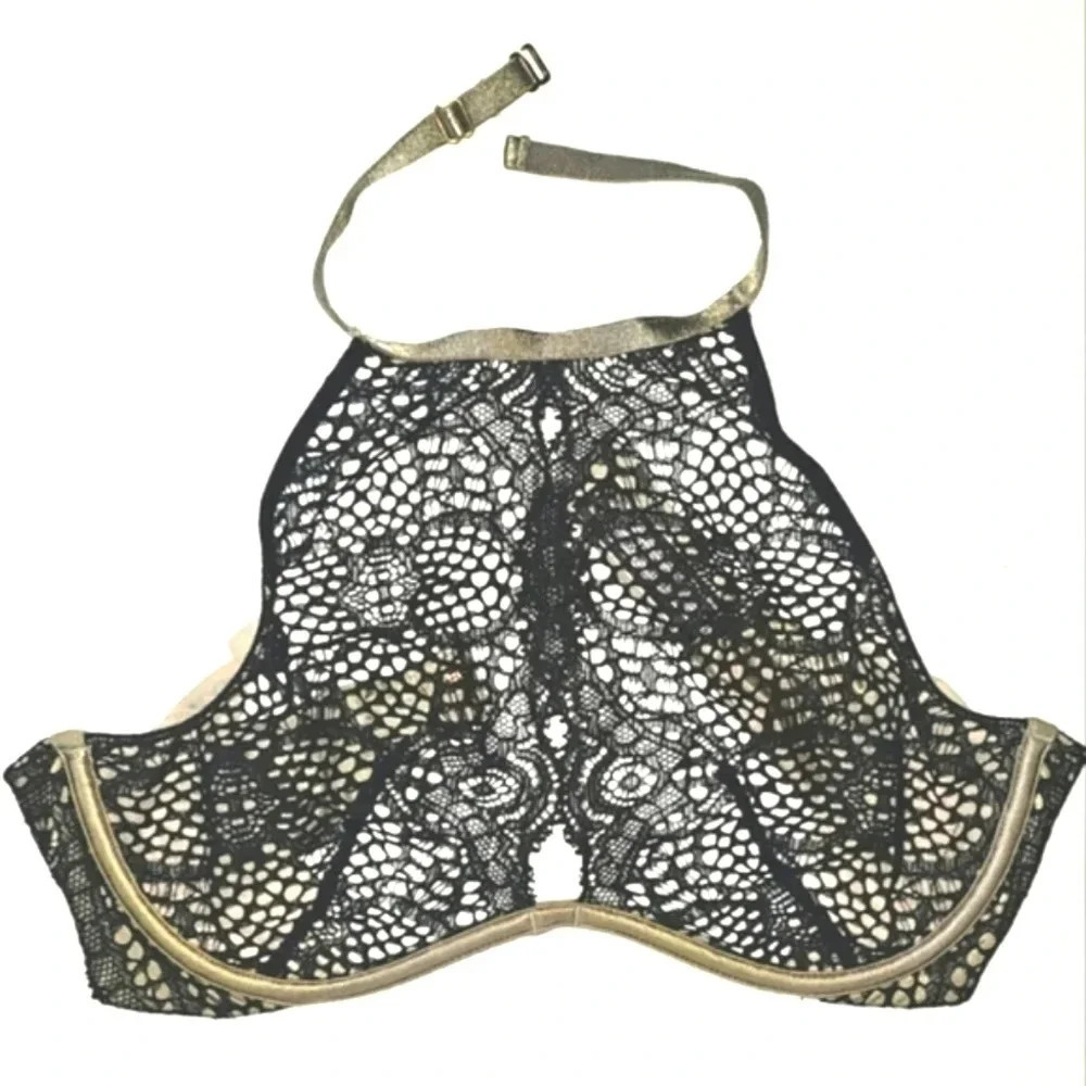VICTORIA Secret Very Sexy Underwire Lace High Neck Bra